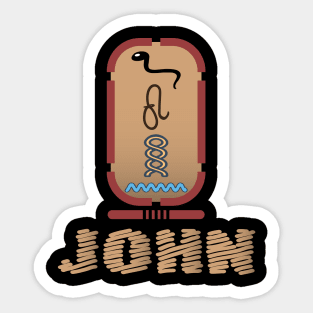 JOHN-American names in hieroglyphic letters-JOHN, name in a Pharaonic Khartouch-Hieroglyphic pharaonic names Sticker